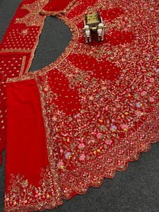 Ropa de fiesta étnica india tradicional Lehenga Choli azul estilo Vintage para mujer para festivales y bodas para verano e invierno - Product Image 4