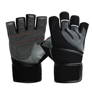 Comfortable Half-Finger Leather <b>Gloves</b> for Fitness Sport Gym Workout Training Weightlifting-Available for Sale - Product Image 1