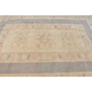 Grand tapis turc vintage 6,5x9,7 pieds, tapis abstrait beige en laine - Product Image 4