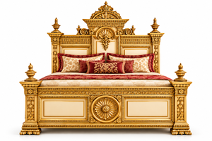 Juego de Cama King Size Tallado a Mano Royal Maharaja, Muebles de Dormitorio King Size Americanos, Muebles de Dormitorio de Madera de Teca Hechos a Mano en el Reino Unido - Product Image 2