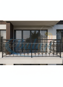 ราวบันไดเหล็กหล่อแบบเกลียวตกแต่งทันสมัย หนา 10 มม. สูง 31.75 นิ้ว แบบไร้กรอบ ป้องกันรังสียูวี ป้องกันสนิม - Product Image 2