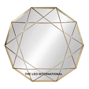 Espejo de Pared Redondo de Metal Dorado, Diseño Moderno y Extensible, Venta Directa de Fábrica, Ideal para Hoteles - Product Image 2