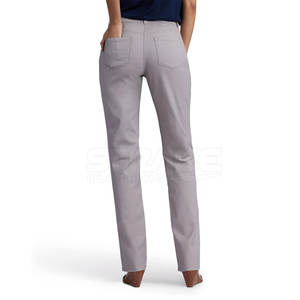 Pantalon en jean décontracté droit, léger et respirant, avec tissu doux au toucher 100% coton et style classique écologique - Product Image 6