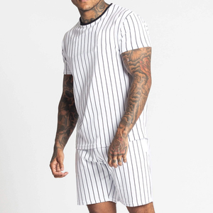 Design personnalisé pour hommes, ensemble t-shirt et short respirants, survêtement décontracté tissé formel lavé en polyester/coton 100% en coton tricoté - Product Image 1