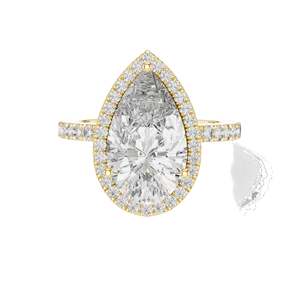 Anillo Halo con Diamante de Laboratorio Corte Pera de 4.47 CT para Mujer, VVS-VS EF CVD, Oro de 18KT, 14KT, 10KT y Plata 925, Oro Rosa, Amarillo, Blanco - Product Image 3