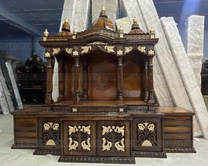 Traditional Hand Carved Iskcon <b>Temple</b> For <b>Home</b> DST Exports pooja mandir for <b>home</b> teak wood mandir Traditional wooden design UK - Product Image 2