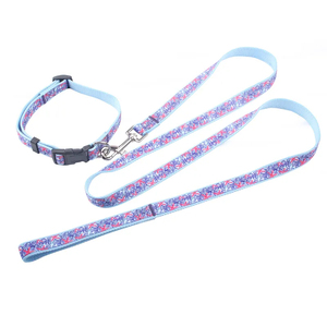 Collar y correa para mascotas tejida de nailon con logotipo personalizado de la mejor calidad con patrón de impresión de características separables decoración de plumas pequeño MOQ - Product Image 6