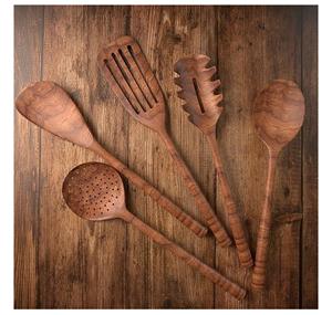 Ensemble de couverts en bois et de service à salade Mirha International Handicraft, 2 pièces, taille M, fabriqué en Inde - Product Image 4