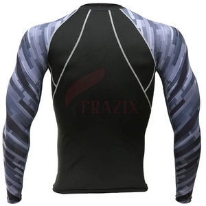 เสื้อแรชการ์ด MMA สำหรับผู้ชายเสื้อแรชการ์ดแบบซับลิเมชันพิมพ์ลายสีทึบออกแบบได้ตามต้องการ - Product Image 6