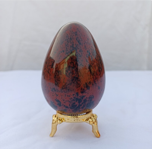 ไข่คริสตัลหินภูเขาไฟมะฮอกกานีออบซิเดียน,ไข่ออบซิเดียนหินมะฮอกกานีขัดเงารักษาธรรมชาติ - Product Image 4