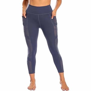 Leggings de yoga pour femmes 28 pouces taille haute contrôle du ventre séchage rapide caractéristiques Logo personnalisé pantalons d'entraînement poches - Product Image 5
