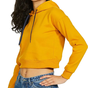 Sudadera con capucha de manga larga con logotipo personalizado de alta calidad para mujer, sudaderas informales de algodón transpirable para mujer - Product Image 4