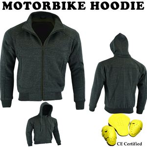 Sweat à capuche de protection des épaules, des coudes et du dos CE amovible pour hommes en fibre d'aramide - Product Image 1