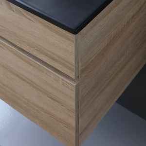 Matte <b>Black</b> 60cm Natural Oak Wall-Hung <b>Bathroom</b> Vanity <b>Unit</b> with Sink Shanghai Product Category Basins - Product Image 4