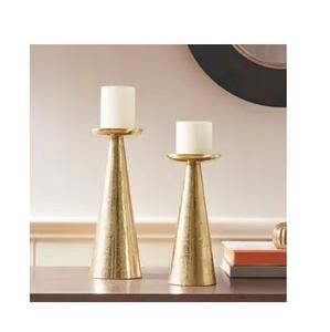 Best Quality Handmade <b>Gold</b>-Finished Aluminum Metal Candelabra for Home and Wedding Decor Elegant <b>Pillar</b> <b>Candle</b> Holder Set - Product Image 1