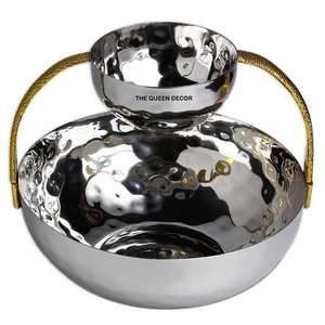 Juego de Cuencos para Servir Aperitivos y Salsas, Diseño Clásico Antiguo, Hecho a Mano en India, de Acero Inoxidable, Venta al por Mayor - Product Image 4