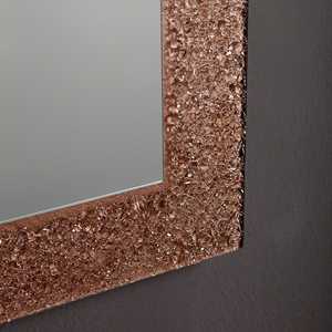 <b>Rectangular</b> LED <b>Mirror</b> with Bronze Fused Glass Grit Frame 98x70 Inches - Product Image 3