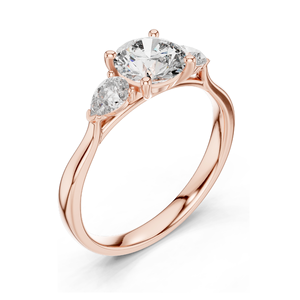 Bague de fiançailles à trois pierres en diamant de laboratoire 1,5 carat pour femme, clarté VVS-VS EF, or 18 carats, 14 carats, 10 carats et argent 925, moissanite - Product Image 5