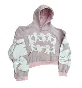 Prix de gros 100% coton de luxe pull à capuche sweat sans ficelle poids lourd surdimensionné lettre recadrée bouffée impression sweats à capuche - Product Image 6