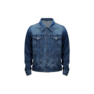 Veste en jean à col montant, 100% coton enduit, coupe-vent, manches longues, couleur unie, streetwear décontracté pour homme, 100% haute qualité - Product Image 5