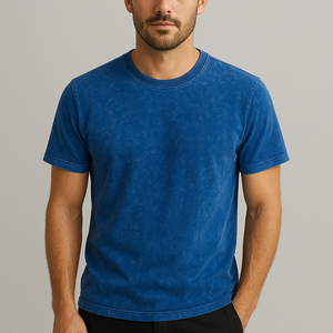 T-shirt surdimensionné Crew Dernière tendance Design Acid Wash Sun Fad Impact Manches courtes Respirant 100% Coton Personnalisé Blanc - Product Image 1