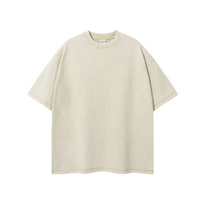 2024 nouveauté haute qualité 100% coton délavé à l'acide 275 Gsm poids lourd hommes personnalisé 100% coton T-shirt pour hommes coupe ample imprimé - Product Image 2