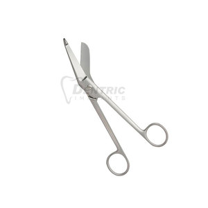 กรรไกรตัดผ้าพันแผลสแตนเลสแบบใช้มือ  สำหรับการแพทย์  ปลายทู่  ฆ่าเชื้อด้วยอุณหภูมิสูง  ใช้ในโรงเรียนแพทย์ - Product Image 2