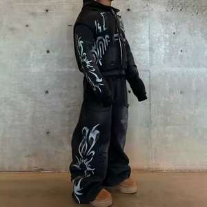 Conjunto Deportivo de Invierno Extra Grande con Estampado Vintage, Diseño 2 en 1, Forro Polar, Tela Suave para un Estilo Urbano Relajado y Uso Diario - Product Image 6