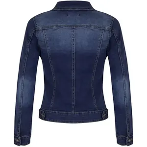 Chaqueta vaquera ajustada para mujer, ropa de invierno, diseño de cinturón de diamantes con botones, estilo lavado, prendas de vestir exteriores vaqueras informales a la moda para mujer - Product Image 2