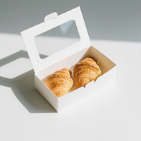 Emballage de boîte en carton blanc de couleur personnalisée pour gâteaux et croissants boîtes d'expédition de boulangerie pour la vente en gros
