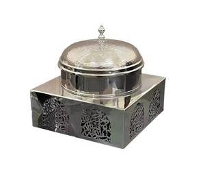 Casserole élégante en métal Leaf MOP avec couvercle fait à la main et design de haute qualité le plus vendu pour réchauffer et servir les aliments - Product Image 2