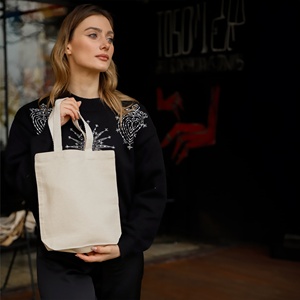 Custom Size <b>Small</b> Cotton Totes For <b>Shopping</b> Mall & Mart Retail Supply Chain With Custom Printed/Embroidery Logo - Product Image 3