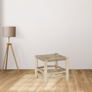 Nouveau petit banc de mode en bois de teck massif avec corde tissée meubles de maison faits à la main meubles de haute qualité d'Indonésie - Product Image 6
