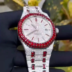 Montre en acier inoxydable de qualité supérieure, personnalisée, sertie de moissanite, de qualité supérieure, pour hommes - Product Image 2