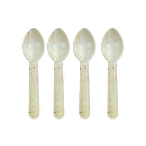 Cucharas de cubiertos desechables de hoja de palma de 160 mm biodegradables ecológicas más buscadas para uso de postres en viajes de bodas - Product Image 3