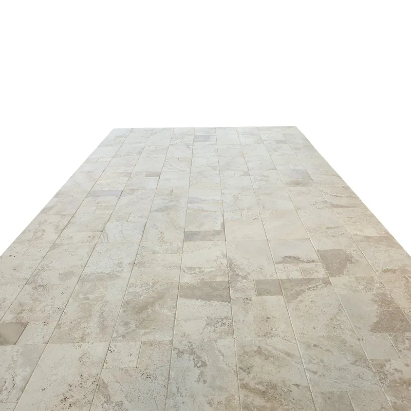 2024 Tralles Travertine French Pattern Set Unfilled Honed with Chiseled Edge Made in Turkey Indoor & Outdoor Floors Good quality