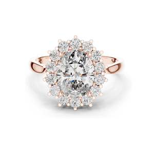 2.56 CT Pear-Shaped Lab Diamond Halo <b>Ring</b> for Women VVS-VS EF Clarity 18KT, 14KT, 10KT Gold & 925 Silver Rose, Yellow, - Product Image 2
