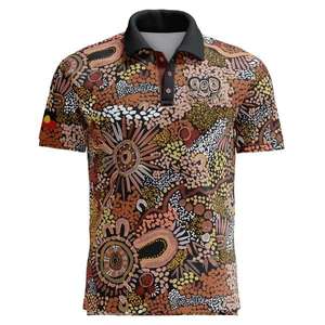 Camisetas Sublimadas de Lujo de Alta Calidad con Diseños de Arte Indígena Aborigen para el Verano 2026, Camisetas Polo - Product Image 1