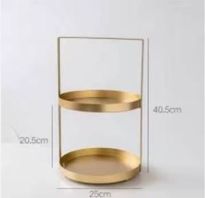 Plateau de service en métal de luxe personnalisable avec poignée pour fêtes, plats et assiettes - Product Image 1