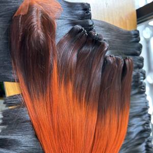 SDD pour OMBRE Extensions de cheveux Remy lisses en deux parties blondes Cheveux humains vietnamiens naturels Prix de gros pour la fabrication de perruques - Product Image 2