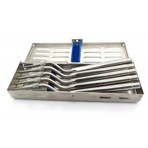 Instrumental Quirúrgico para Cirugía de Ombligo, Kit de Osteotomo para Elevación de Senos Paranasales (5 Senos), Puntas Cóncavas Desplazadas, Implantes Dentales, Incluye Casete, Juego Dental, CE - Product Image 1