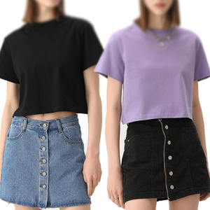 เสื้อผ้าฤดูร้อนของผู้หญิงเสื้อยืดเอวลอยผ้าฝ้ายน้ำหนักเบาเสื้อครอปท็อปหรูหราสำหรับผู้หญิง - Product Image 6