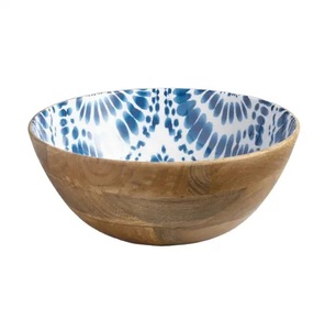 Cuenco de madera de mango de alta calidad, cuenco de madera de diseño moderno, utensilios de cocina multiusos, cuenco de comida para ensaladas y frutas, cuenco para servir - Product Image 3
