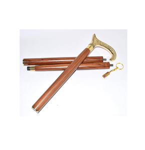 Wholesale Handmade <b>Wooden</b> Walking <b>Stick</b> with Brass Handle Natural Crafts Item and best quality product and best design - Product Image 5