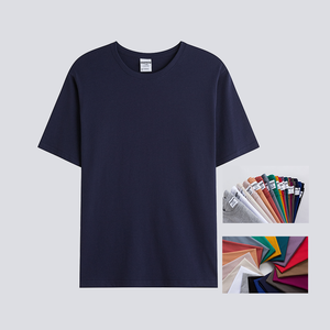 Markdown vente 190gsm noir t-shirt décontracté col rond t-shirt court méthode d'impression sérigraphie t-shirt pour hommes - Product Image 2