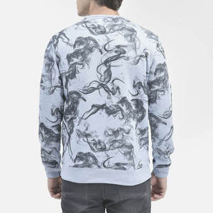 Venta al por mayor de sudadera de lana de algodón en blanco Unisex logotipo impreso personalizado de gran tamaño liso personalizado cuello redondo hombres sudaderas - Product Image 2