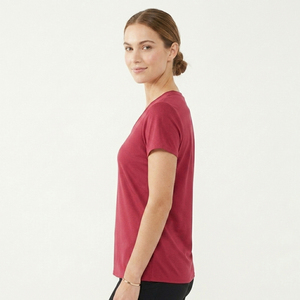 T-shirts personnalisés pour femmes, col en V, à carreaux, été, fabricant OEM ODM, fournisseur en gros, vêtements avec logo personnalisé, 100% coton respirant - Product Image 3