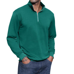 Sudaderas Personalizadas de Alta Calidad para Hombre, con Cierre de Cremallera de un Cuarto, de Forro Polar, 100% Algodón, Bordadas con su Propio Nombre de Marca, Cuello Alto - Product Image 1