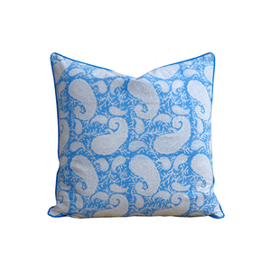 Meilleur prix luxe 100% coton passepoil oreiller et housse de coussin exquis bloc de main imprimé motif floral qualité durable - Product Image 1