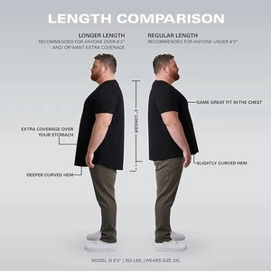Plus Size Men Extra Curve Front Hem Men Gym Black 100% Plain Cotton Gym <b>T</b> <b>Shirt</b> For Silicone Printing <b>Shirt</b> For Lifting Dumbell - Product Image 4